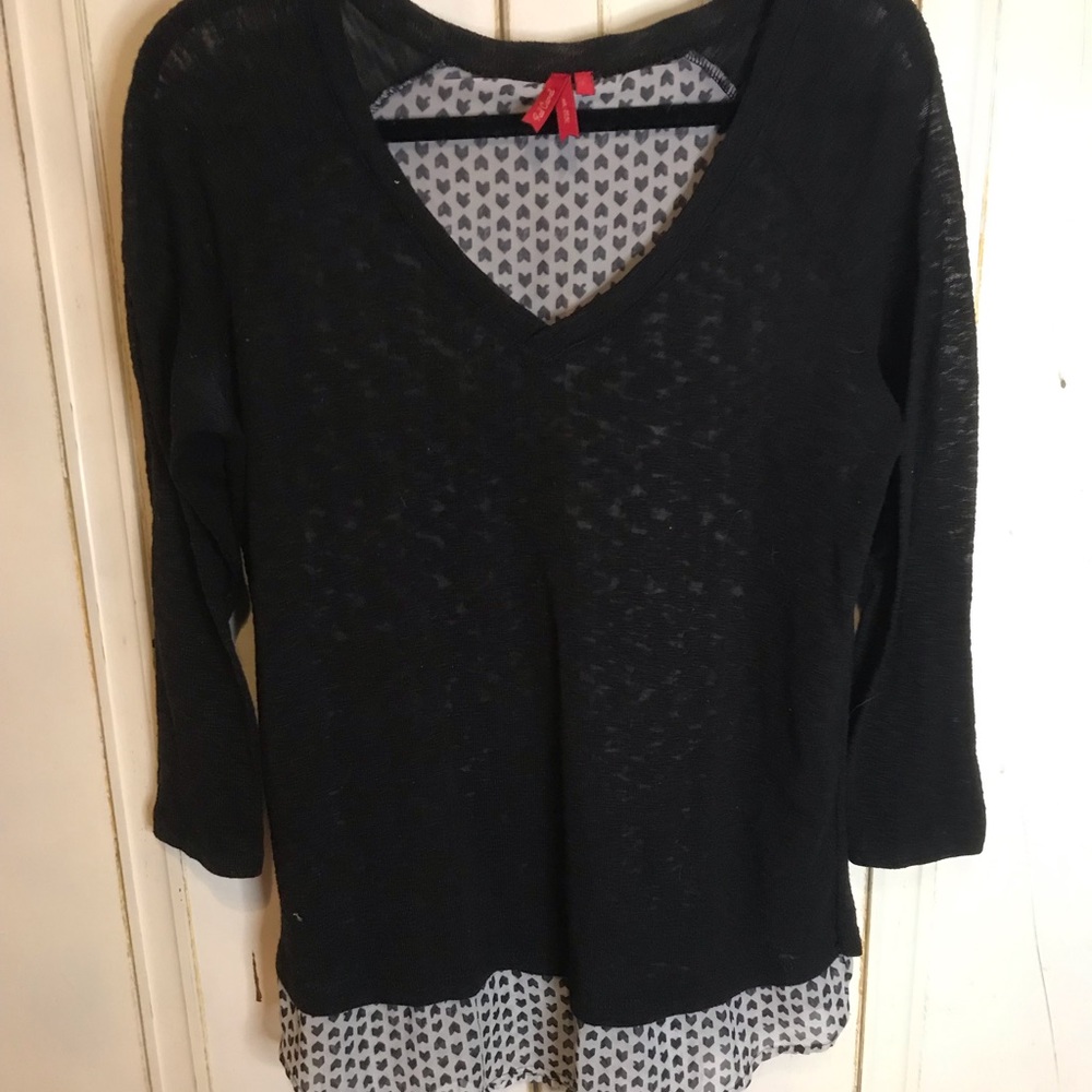 3/4 sleeve black top